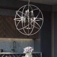 Hängelampe Metall Silber E14 Ø82 cm Retro...