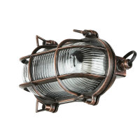 Wandlampe Au&szlig;en Kupfer Echt-Messing oval IP64