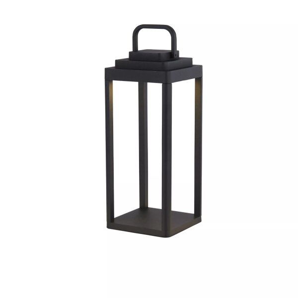 LED Tischleuchte Akku 3000K Aluminium Glas Schwarz IP54