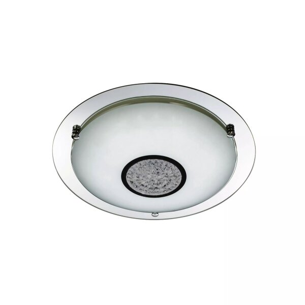 LED Deckenleuchte 4000K Glas Metall Chrom IP44 Ø31 cm
