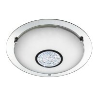 LED Deckenlampe 4000K Glas Metall Chrom IP44 &Oslash;41 cm