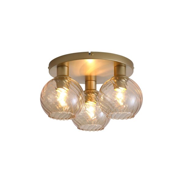 Deckenleuchte Glas Metall Gold Champagner E27 Ø37,5 cm