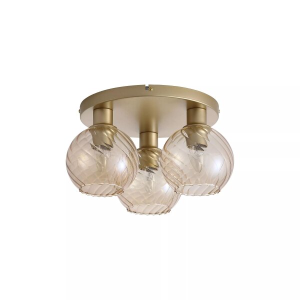 Deckenleuchte Glas Metall Gold Champagner E27 Ø37,5 cm