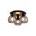 Deckenlampe Metall Rauchglas Schwarz E27 Ø37,5 cm Kugel