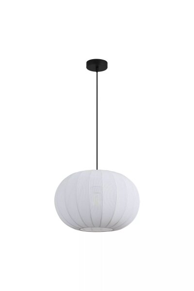 Pendelleuchte Metall Stoff Schwarz Weiß E27 Ø38 cm