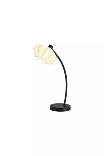 Tischleuchte Schalter Stoff Schwarz Weiß E14 H:47,9 cm