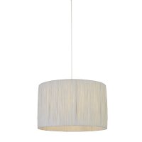 Lampenschirm Raffia Geflecht Wei&szlig; E14 E27 H:22 cm Loft