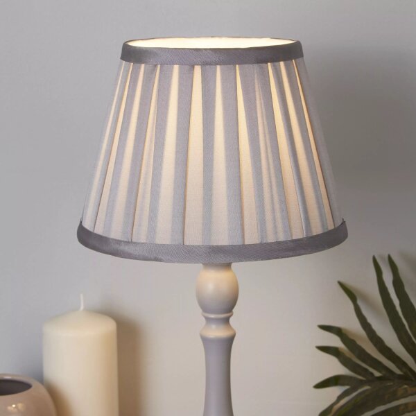 Lampenschirm Seide Silber E14 E27 Ø20 cm Plissee Loft