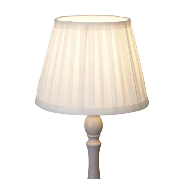 Lampenschirm Seide Weiß E14 E27 H:15 cm Plissee Loft