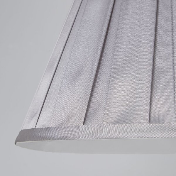 Lampenschirm Seide Silber E14 E27 Ø30 cm Plissee Loft