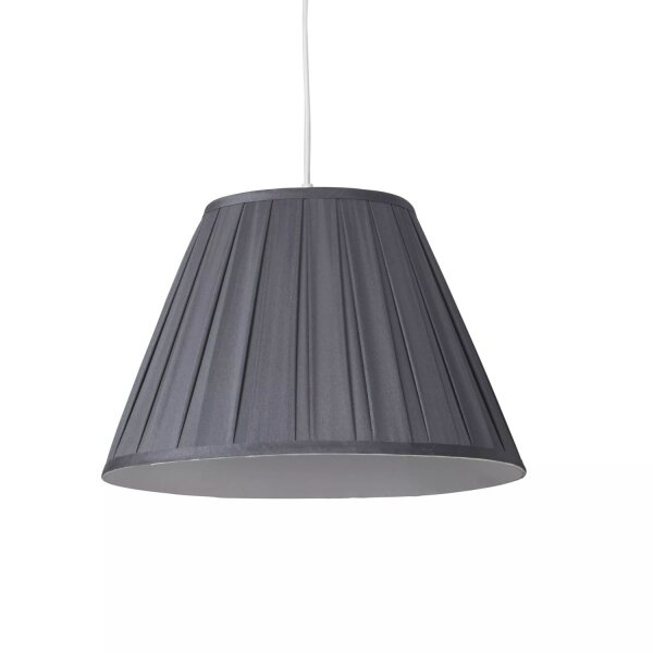 Lampenschirm Seide Anthrazit E14 E27 Ø40 cm Plissee