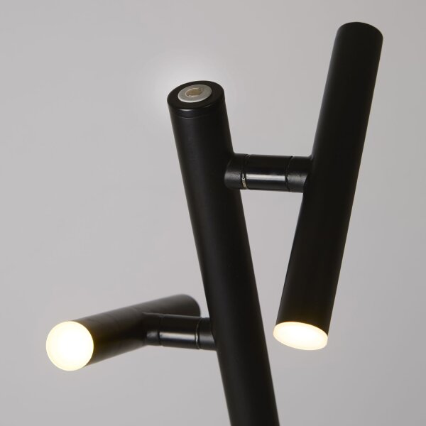 LED Stehlampe Akku 3000K Metall Schwarz Weiß H:125,5 cm
