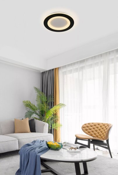 LED Deckenlampe Fernbedienung 3000-6500K Schwarz Ø39 cm
