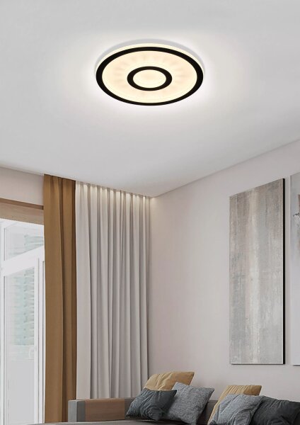 LED Deckenleuchte dimmbar 3000K Metall Schwarz Ø35 cm