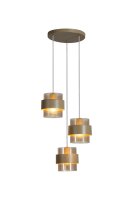 Pendelleuchte Glas Sandfarben Bernstein E27 &Oslash;42 cm rund