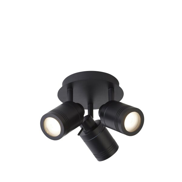 Deckenspot flexibel Metall Schwarz GU10 IP44 Ø28 cm