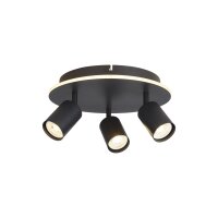 Deckenspot Metall Schwarz GU10 &Oslash;29 cm 3-Stufen-Dimmung