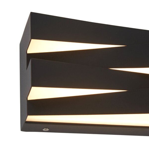LED Wandlampe 3000K Metall Sandschwarz T:19 cm modern