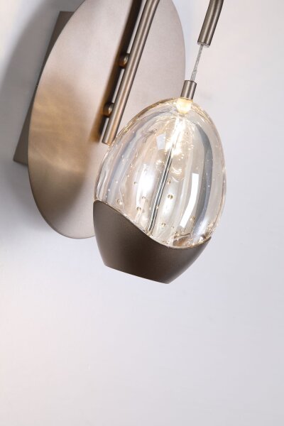 LED Wandlampe 3000K Glas Metall Bronze-Braun Champagner