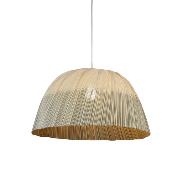 Lampenschirm Bambus Geflecht Natur Blau E14 E27 Ø58 cm