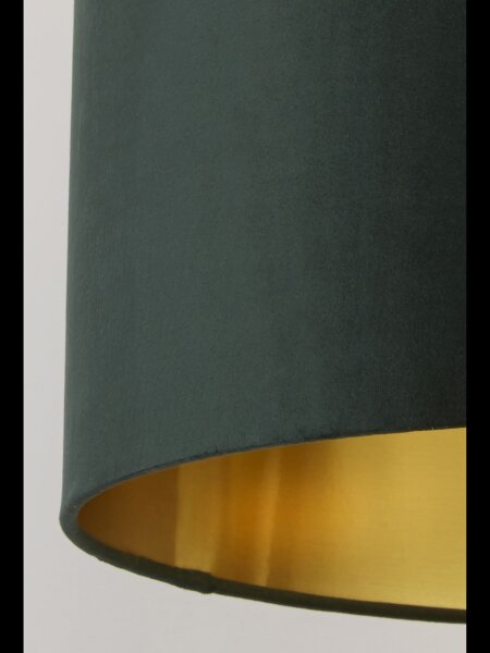 Lampenschirm Samt Dunkelgrün Gold E14 E27 Ø40 cm Loft