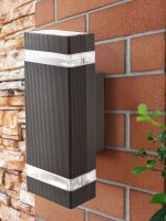 Au&szlig;enleuchte Aluminium Glas Schwarz GU10 IP44 H:24 cm