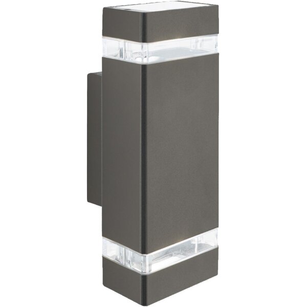 Außenleuchte Aluminium Glas Grau GU10 IP44 H:23,5 cm