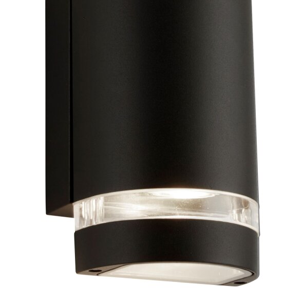 Außenleuchte Aluminium Glas Schwarz GU10 IP44 T:11 cm