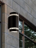 Au&szlig;enleuchte Aluminium Glas Schwarz GU10 IP44 T:11 cm