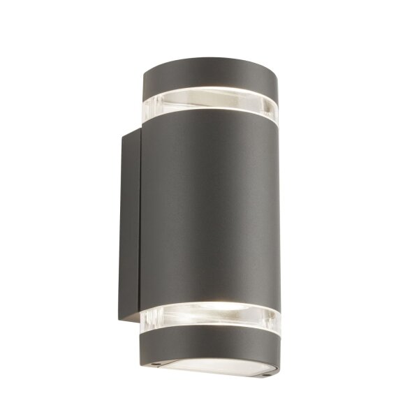 Außenwandleuchte Aluminium Glas Grau GU10 IP44 T:11 cm