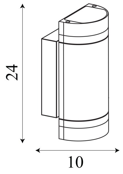 Außenwandleuchte Aluminium Glas Grau GU10 IP44 T:11 cm
