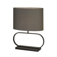 Tischlampe Metall Baumwolle Schwarz Grau E27 H:59 cm
