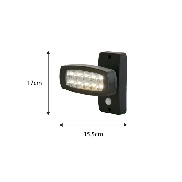 LED Solarleuchte Bewegungsmelder 3000K Schwarz IP44