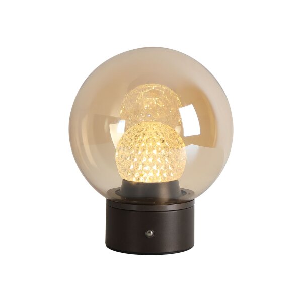 LED Tischlampe dimmbar 3000K Glas Bronze Champagner