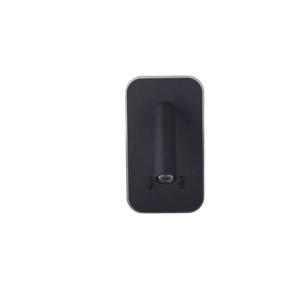 LED Wandleuchte Schalter 3000K Sandschwarz H:18,5 cm