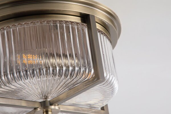 Deckenlampe Glas Metall Messing Antik E14 IP44 Ø35 cm