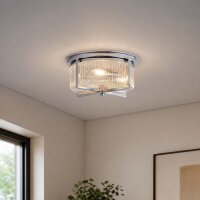 Deckenlampe Glas Metall Chrom E14 IP44 &Oslash;35 cm Zylinder