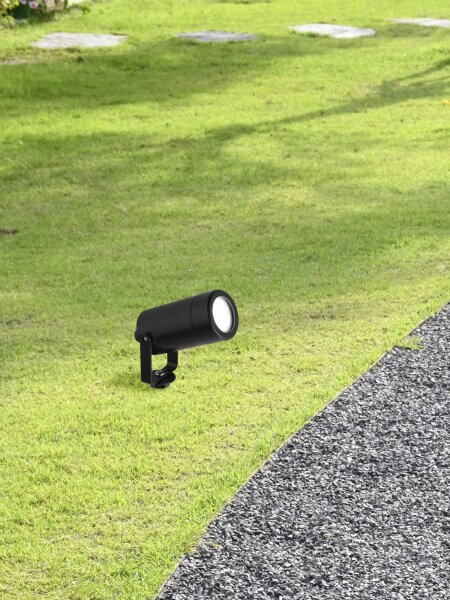 Erdspießstrahler schwenkbar Schwarz GU10 IP54 H:32 cm