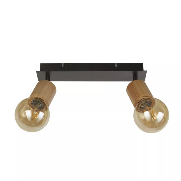 Deckenstrahler verstellbar Gummiholz Schwarz L:31 cm