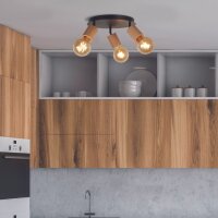 Deckenstrahler verstellbar Gummiholz Schwarz L:42 cm