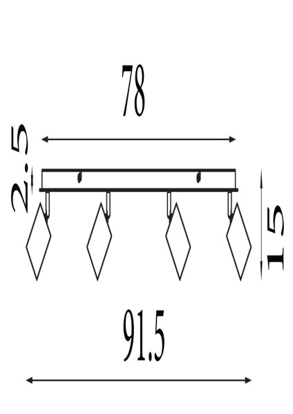 Deckenspot verstellbar Gummiholz Schwarz E27 L:91,5 cm
