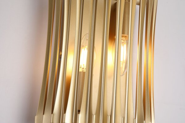 Wandlampe Metall Gold E14 IP44 B:20 cm Zylinder modern