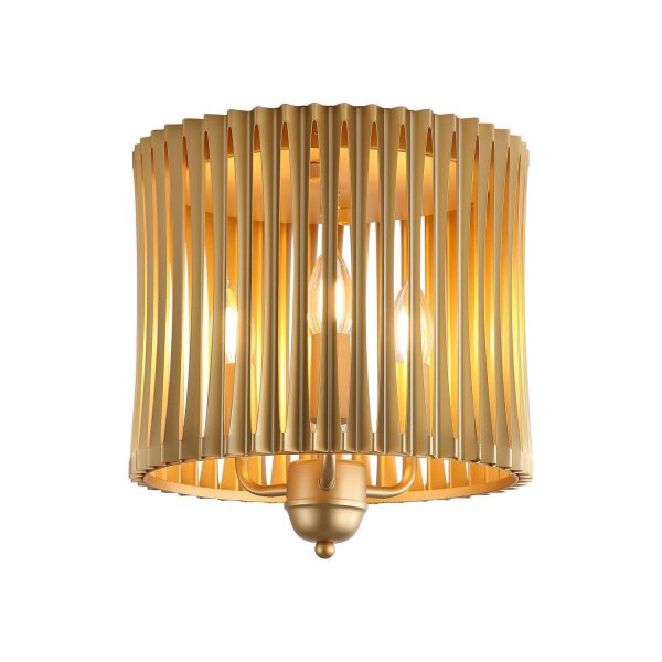 Deckenlampe Metall Gold E14 B:30 cm 3-flammig Zylinder