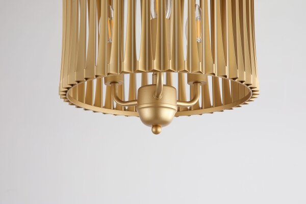 Deckenlampe Metall Gold E14 B:30 cm 3-flammig Zylinder