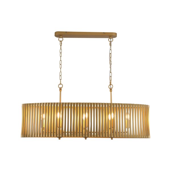 Pendelleuchte Metall Gold E14 L:99 cm 8-flammig Modern