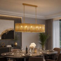 Pendelleuchte Metall Gold E14 L:99 cm 8-flammig Modern