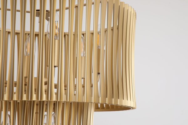 Pendelleuchte Metall Gold E14 Ø50 cm mehrstöckig modern