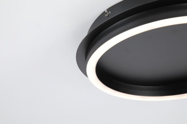 LED Deckenleuchte dimmbar 3000K Metall Schwarz Ø36 cm