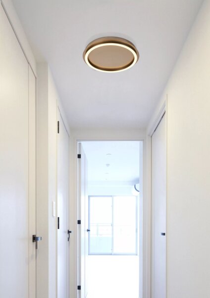 LED Deckenleuchte 3000K Metall Bronze-Braun Ø36 cm rund