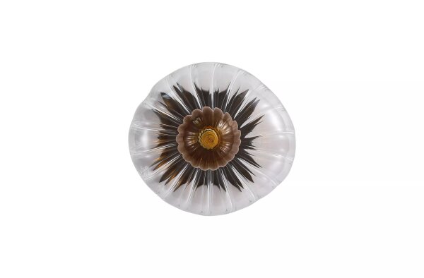 Wandleuchte Glas Metall Schwarz Bernstein G9 T:13,5 cm
